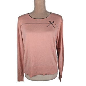 Y2K BCBGMaxAzria Cashmere Silk Sweater XL Pink Feminine Preppy Coquette